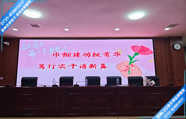 衡陽白沙洲工業(yè)園某學(xué)校報(bào)告廳LED顯示屏